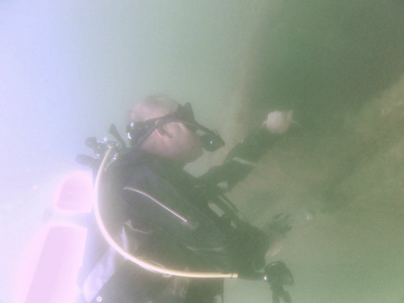 Mark Anderson explores one of the wrecks at Wrasbury