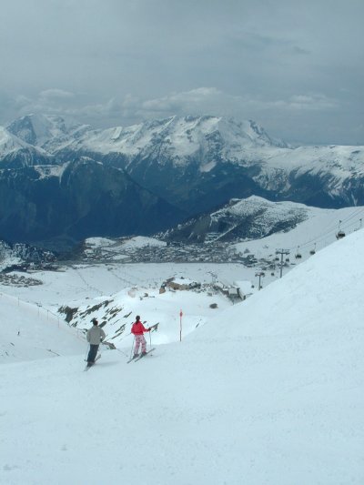 View down to Alpe D'Huez