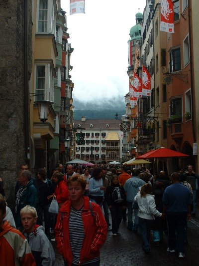 Wet weather meant crowds in Innsbruck