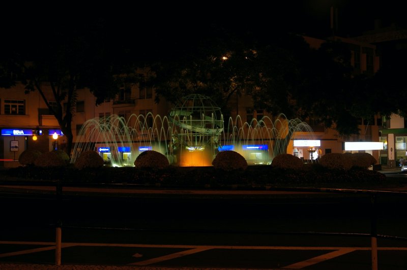 Fountain in Funchal by night