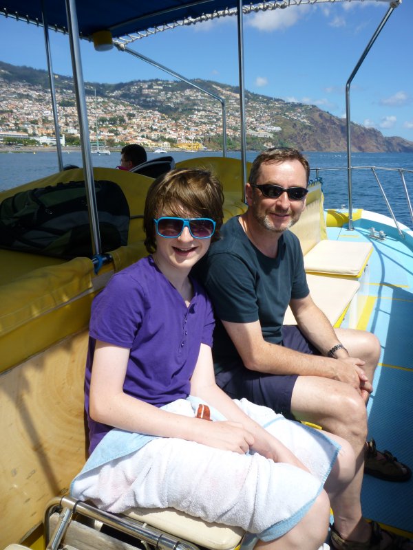 Ryan and Mark on glass bottomed boat